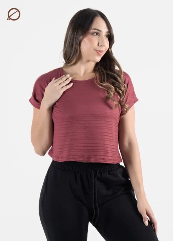 Summer Blusa Manga Incluida Vinotinto