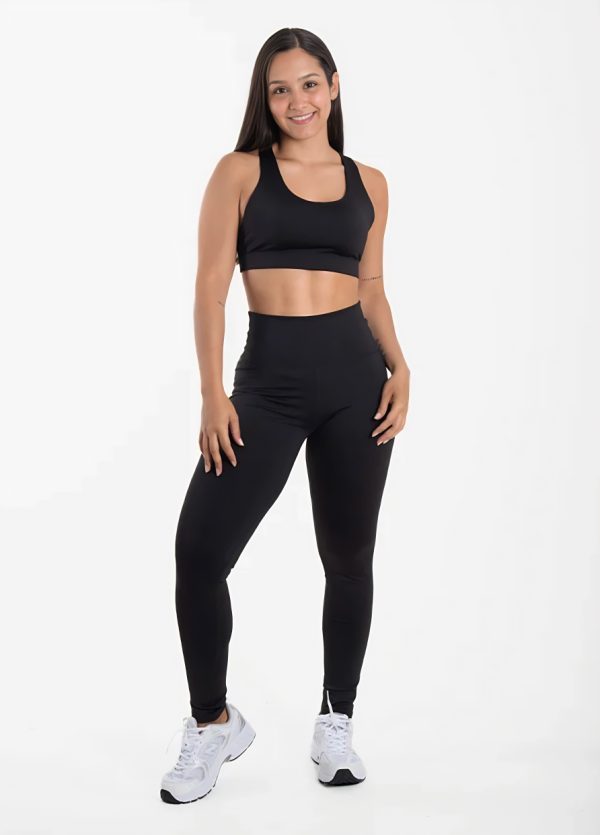 Black fitness leggins set