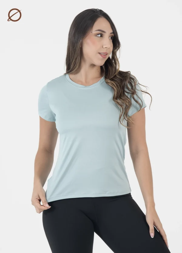 Camiseta Femenina Azul Menta